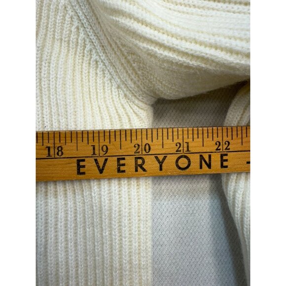 Yarnworks Womens Ribbed Button Front Cardigan Large Cream - Picture 6 of 12
